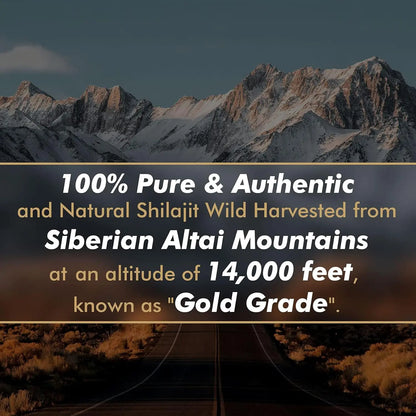 Original Siberian Pure Shilajit with Fulvic Acid & Trace Minerals & 85+ Humic Acid Supplement Gel for Energy & Immune System