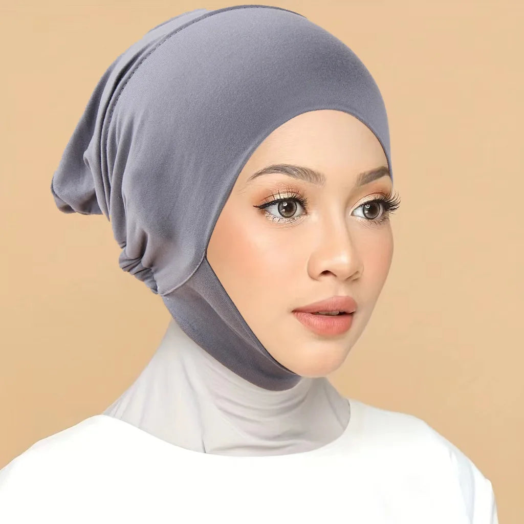 Inner Cap Hijab For Women Solid Underscarf Hijab Undercap Scarf Turban Hat Islamic Muslim Hijabs Ready To Wear Headcover