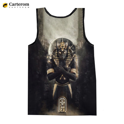 Egyptian God Pharaoh Tank Top – Men's Sleeveless Harajuku Oversized Streetwear