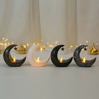 Ramadan Led Candlestick Star Moon Light Ornaments Eid Mubarak Home Decoration Islamic Muslim Party Gift Ramadan  2025