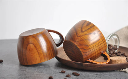 Handmade Spruce Wood Cups – Natural Big Belly Mug for Tea, Coffee & Milk
