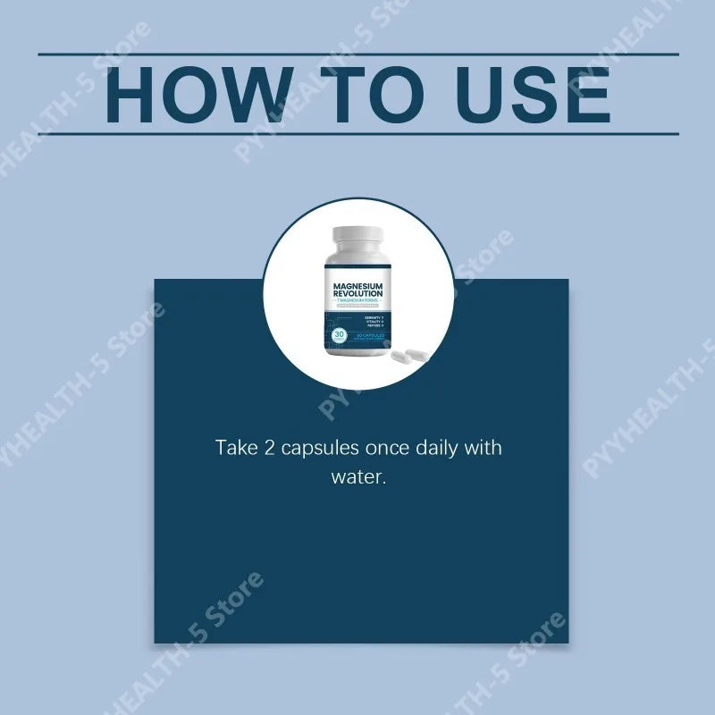 Magnesium Supplement Capsules for Support Enhance Vitality, Provide Energy Dietary Supplementation 60 Capsules
