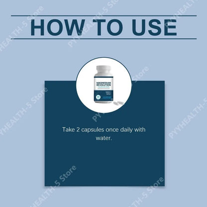 Magnesium Supplement Capsules for Support Enhance Vitality, Provide Energy Dietary Supplementation 60 Capsules