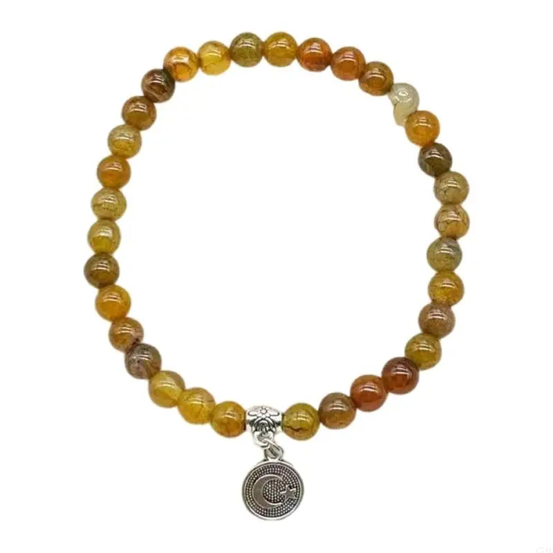 Islamic Prayer Beads Stretch Bracelet 33 Glass Beads Tasbih Unisex Gift