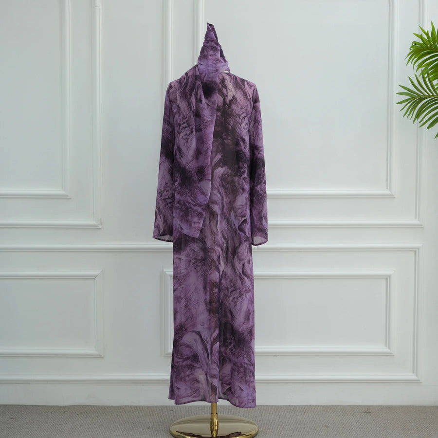 Printed Blessings – Cardigan Scarf Set for the Muslim Woman in America