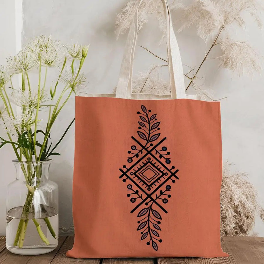 Ethnic Bloom – Classic Floral Lightweight Canvas Tote