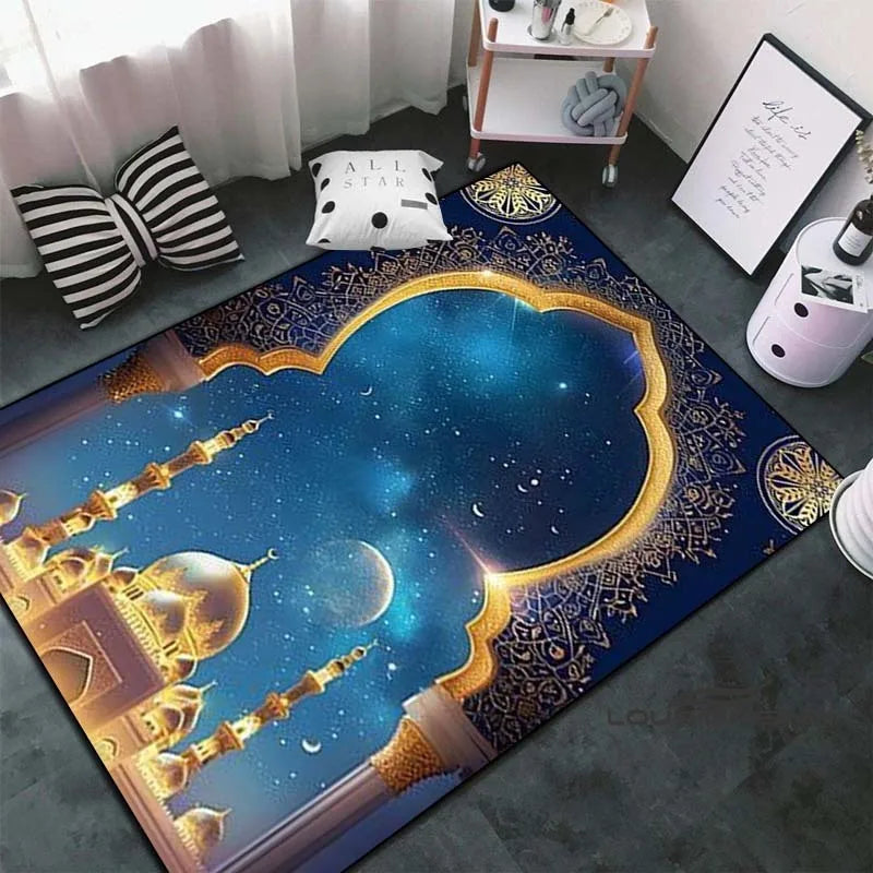 Soft Islamic Prayer Rug for Muslim Women, Elegant Carpet, Home Decoration Portable Prayer