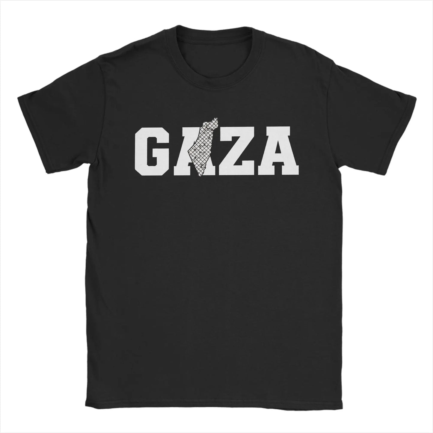 Palestine Gaza Typography T-Shirt Men  Novelty 100% Cotton Tee Shirt O Neck Short Sleeve T Shirt Graphic Clothing