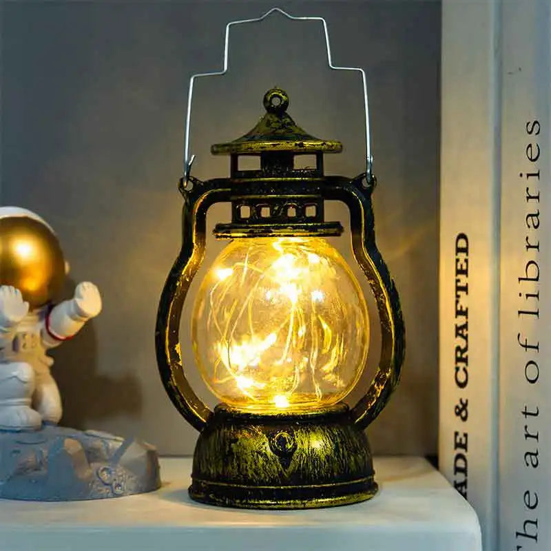Candle Holders lantern for Table Retro Flameless Lamp Desktop Candlestick Chandelier Christmas New Year Home Decor