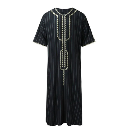 Men's Luxury Graphics Muslim Robes Arab National Loose Casual V-Neck Mid-sleeved Retro Ethnics Jumpsuit Summer M-4XL 2025 New