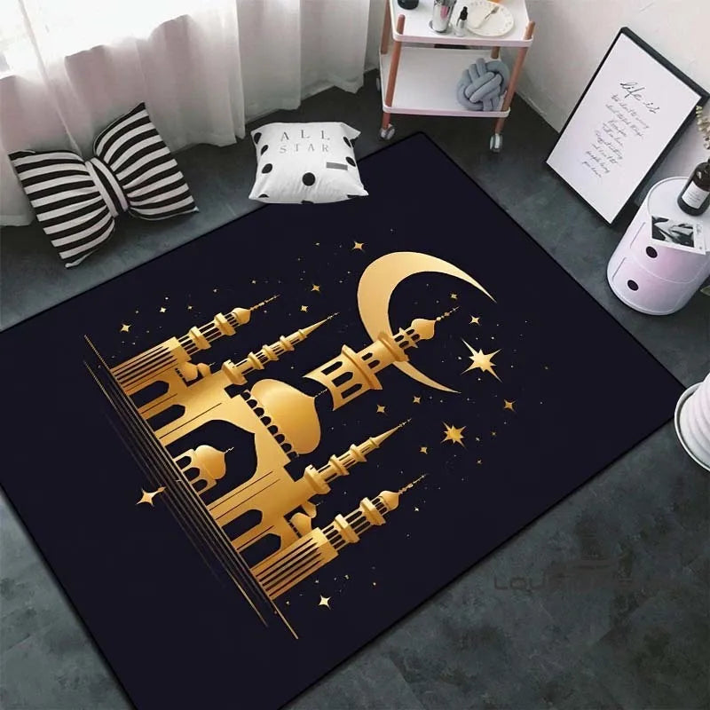 Soft Islamic Prayer Rug for Muslim Women, Elegant Carpet, Home Decoration Portable Prayer