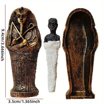 Egyptian Coffin & Mummy Miniature – Resin Collectible Art Decor