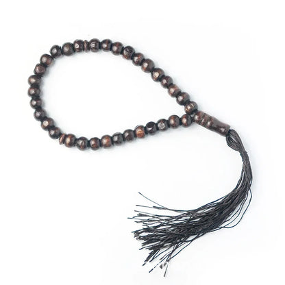 1pcs Wooden Tasbih Prayer Beads 99 Muslim Prayer Beads Islamic Handheld Prayer Beads Muslim Rosary Beads Bracelet with Tassel