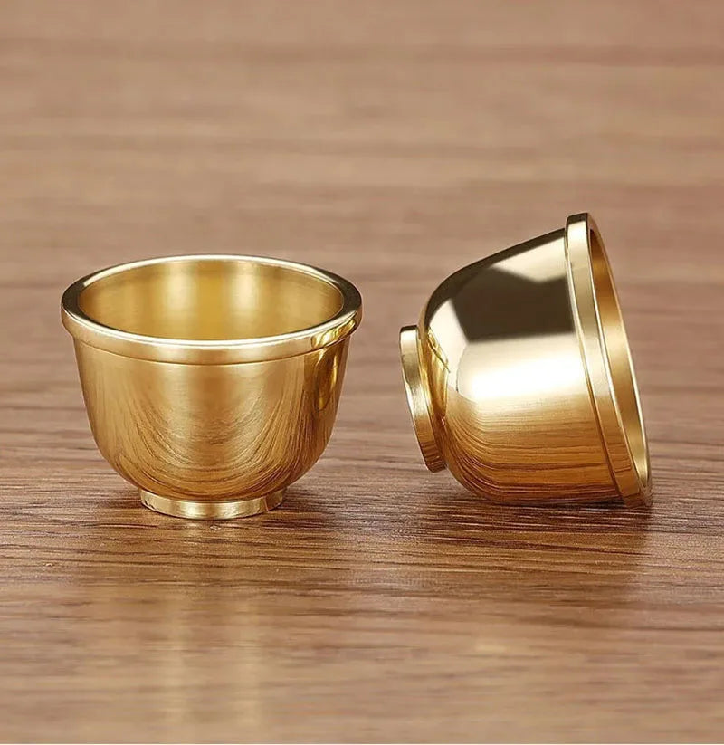 The Brass Vessel – Handcrafted Golden Offering Bowl
