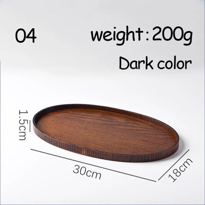 Oval Serving Trays Tableware Dessert Tea Saucer Coasters Coffee Coasters Wooden Plate Storage Food Display Home Hotel Decor