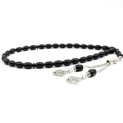 8*12mm Size Oval Natural Agate Tasbih  Muslim Gemstone Prayer Beads  Misbaha Islamic Rosary arabic Fashion Eid ramadan Gifts