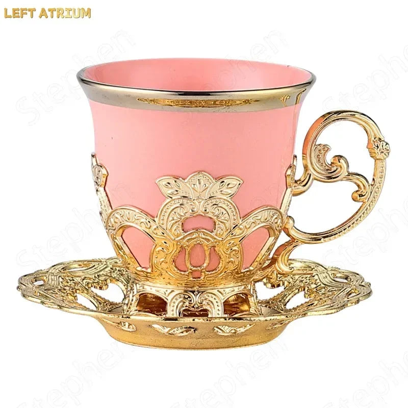 Gilded Finjan – Golden Border Turkish Coffee Cups with Saucers