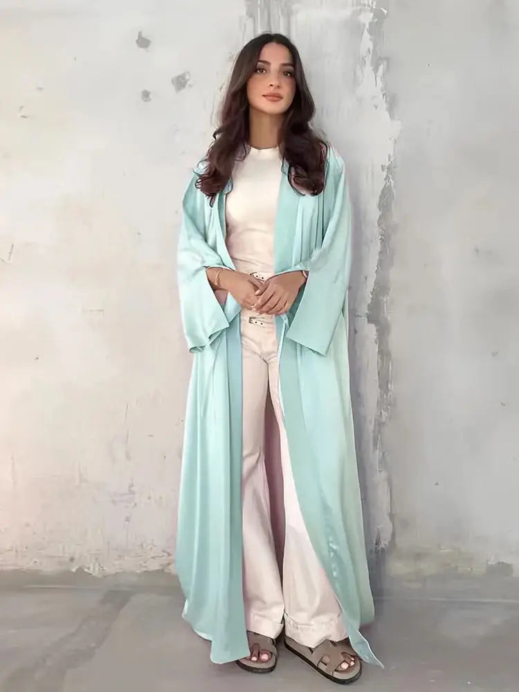 Palestine Pink – The Satin Kimono Abaya for the Muslim Woman in America