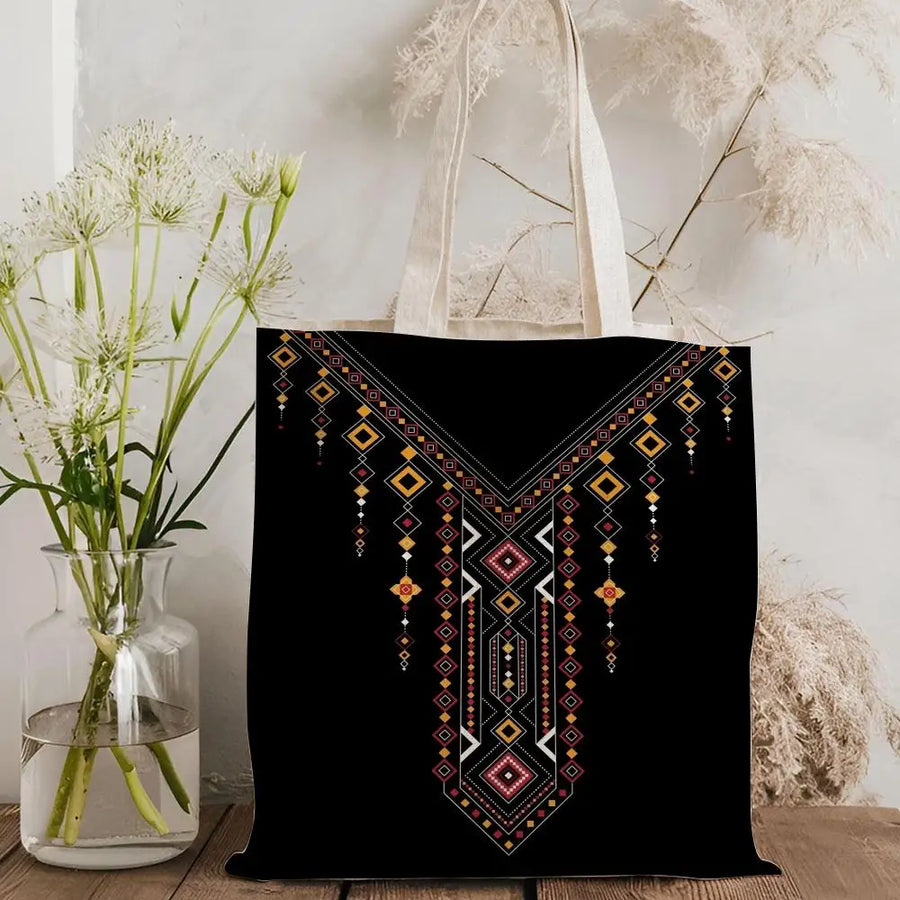 Ethnic Bloom – Classic Floral Lightweight Canvas Tote