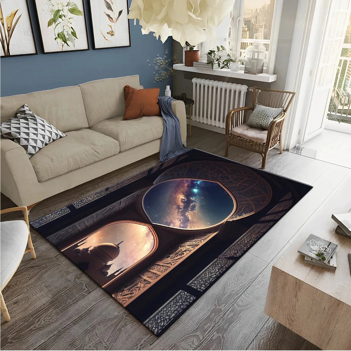 Muslim Prayer Rug – HD Printed Ramadan Worship Carpet | Non-Slip Washable Floor Mat for Living Room, Bedroom & Home Decor