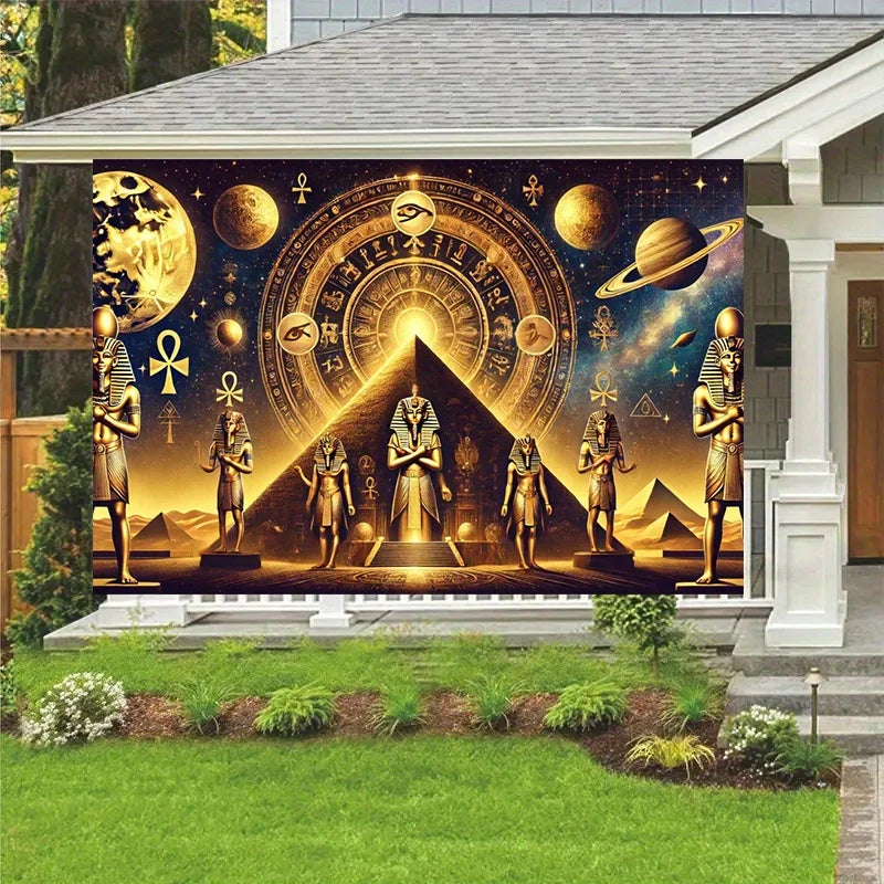 Ancient Egypt Cosmic Tapestry – Pyramid & Pharaoh Mystic Wall Hanging