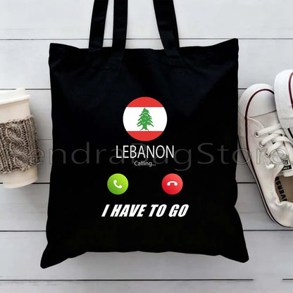 Ya Beirut – Lebanon Flag Heart Canvas Shoulder Tote