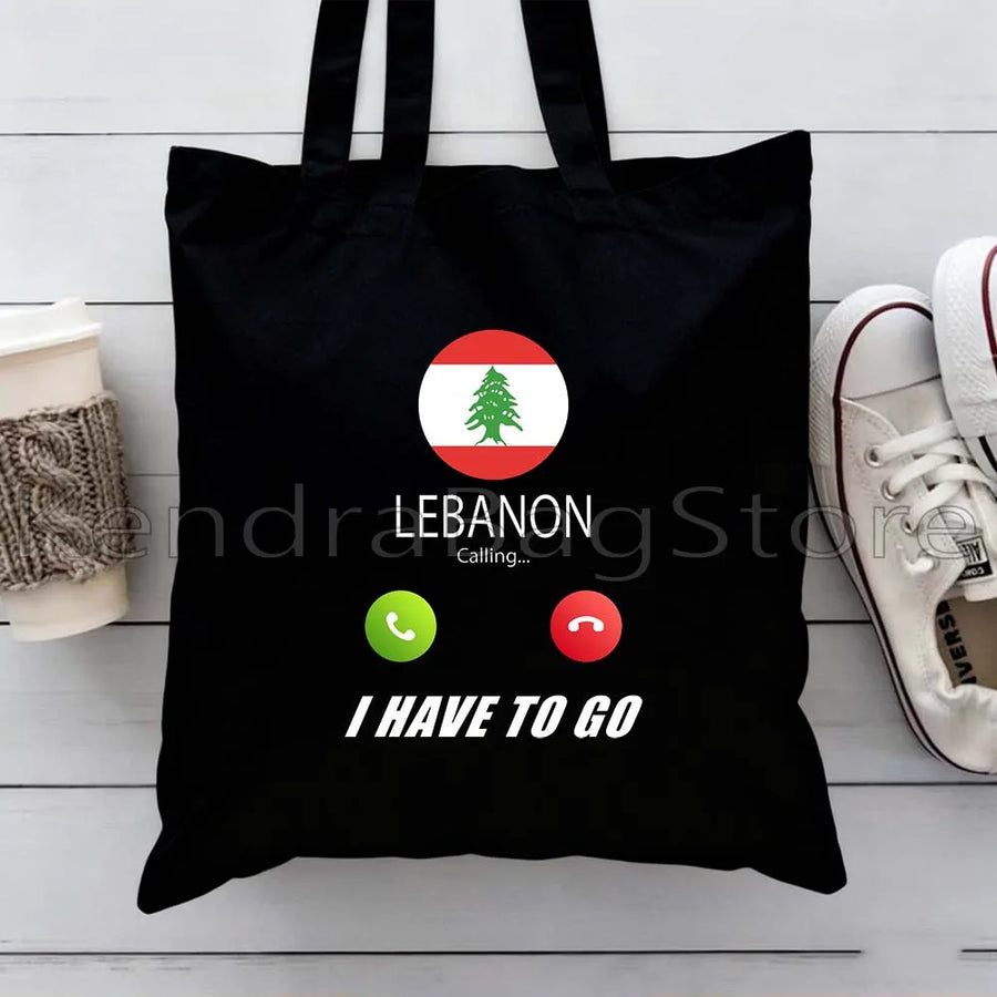 Ya Beirut – Lebanon Flag Heart Canvas Shoulder Tote