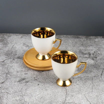 Best 2pcs/set Turkish Coffee Cups Set Of 2 Ceramics Cup Of Coffee Creative Gifts Relief Teacup And Saucer Set Retro 90ml Gobelet