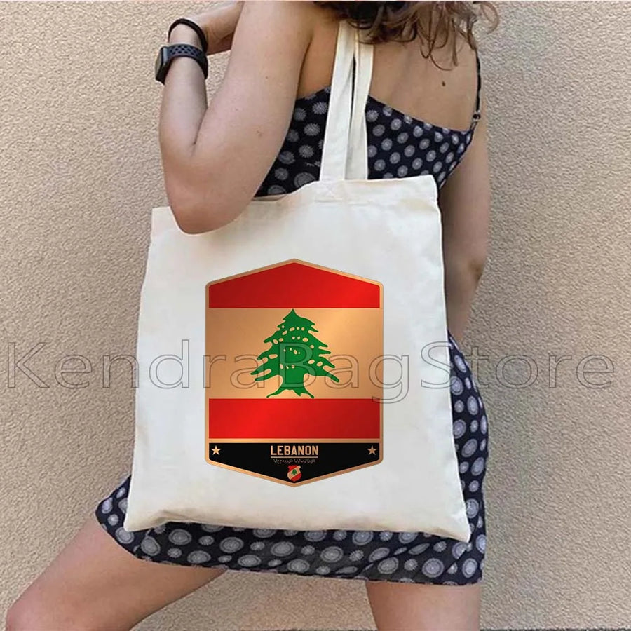 Ya Beirut – Lebanon Flag Heart Canvas Shoulder Tote