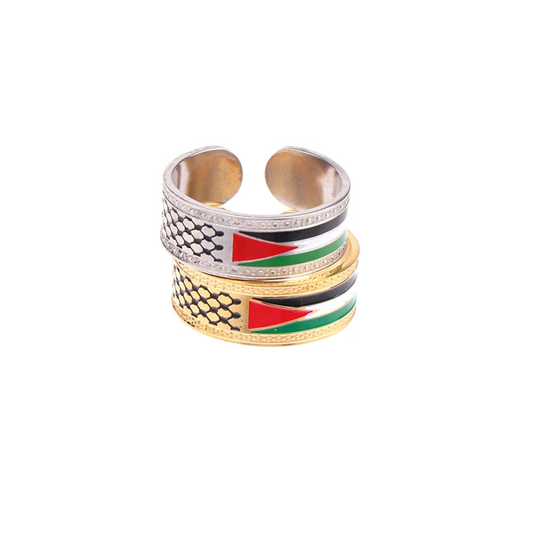 Luxurious and Exclusive Arab National Style Palestinian Scarf Kufiya Ring; Ideal Jewelry Gift for Modern Men and Women