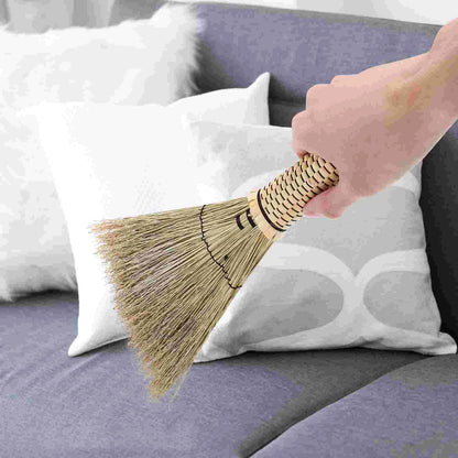 Handmade Straw Bed Sweep Small Cleaning Broom Woven Corn Household Mini Broom Desktop Dustpan Tool Supplies