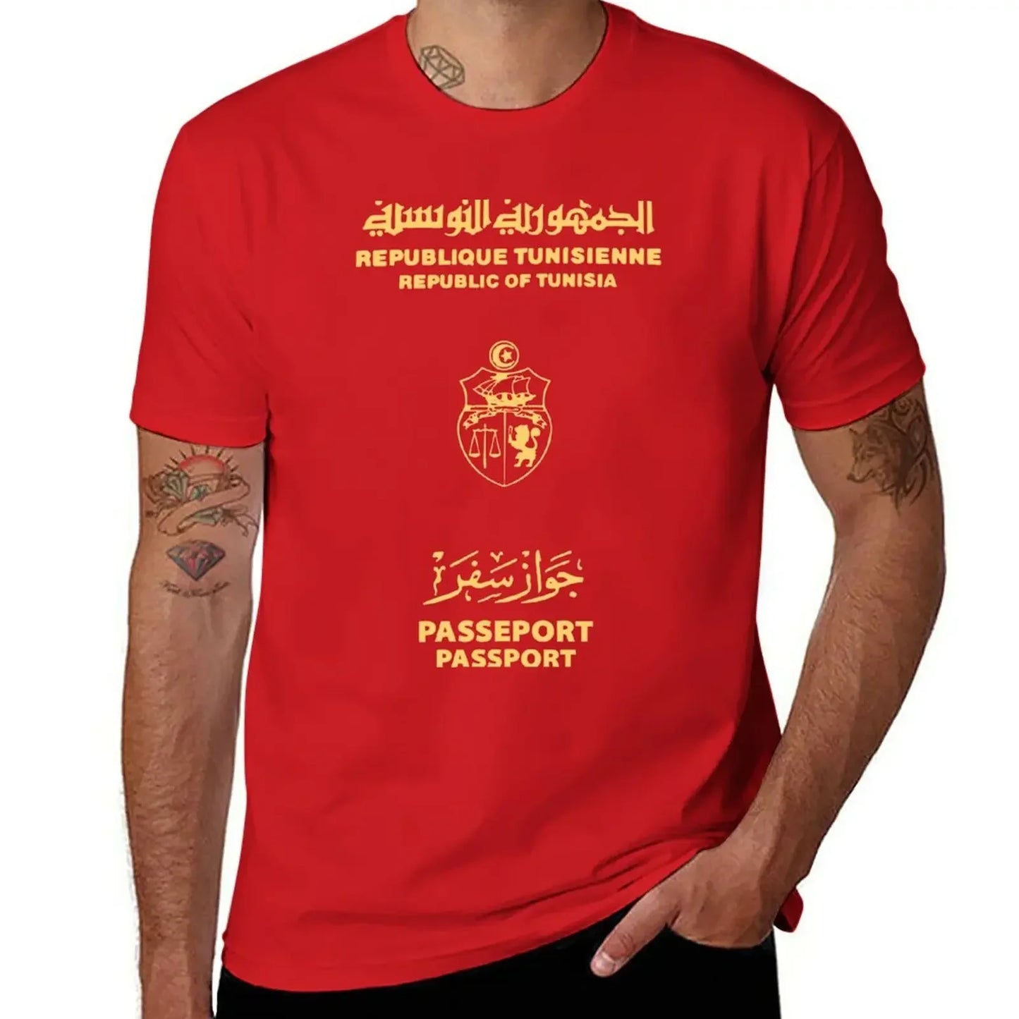 Tunisia Tunisian passport T-Shirt Short sleeve tee boys animal print T-shirt men mens designer clothes new in tops & tees manga