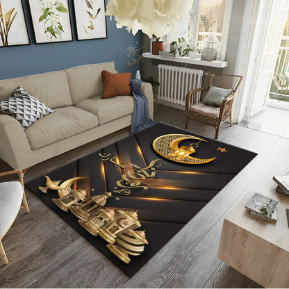 Muslim Prayer Rug – HD Printed Ramadan Worship Carpet | Non-Slip Washable Floor Mat for Living Room, Bedroom & Home Decor