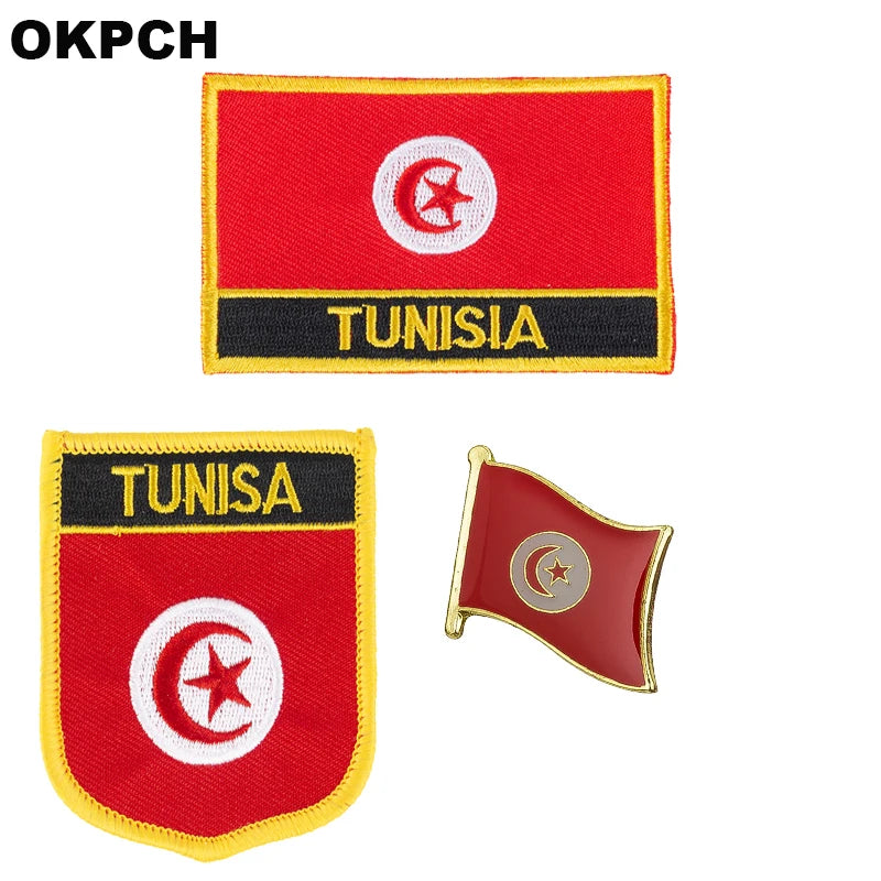 Tunisia Flag Embroidered Patch – Iron-On Badge for Clothing & Accessories
