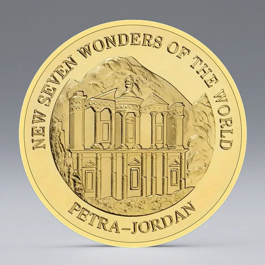 Petra Golden Plated Commemorative Coin – New Seven Wonders Collectible Gift