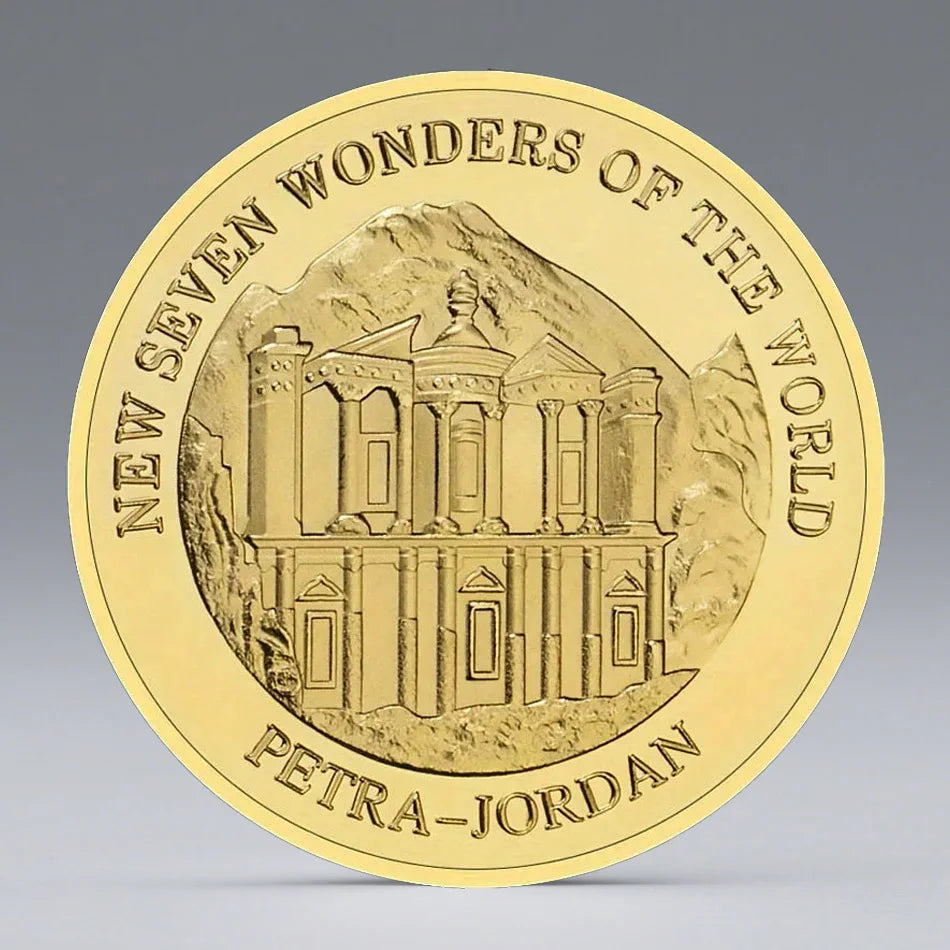 Petra Golden Plated Commemorative Coin – New Seven Wonders Collectible Gift