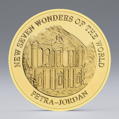 Petra Golden Plated Commemorative Coin – New Seven Wonders Collectible Gift