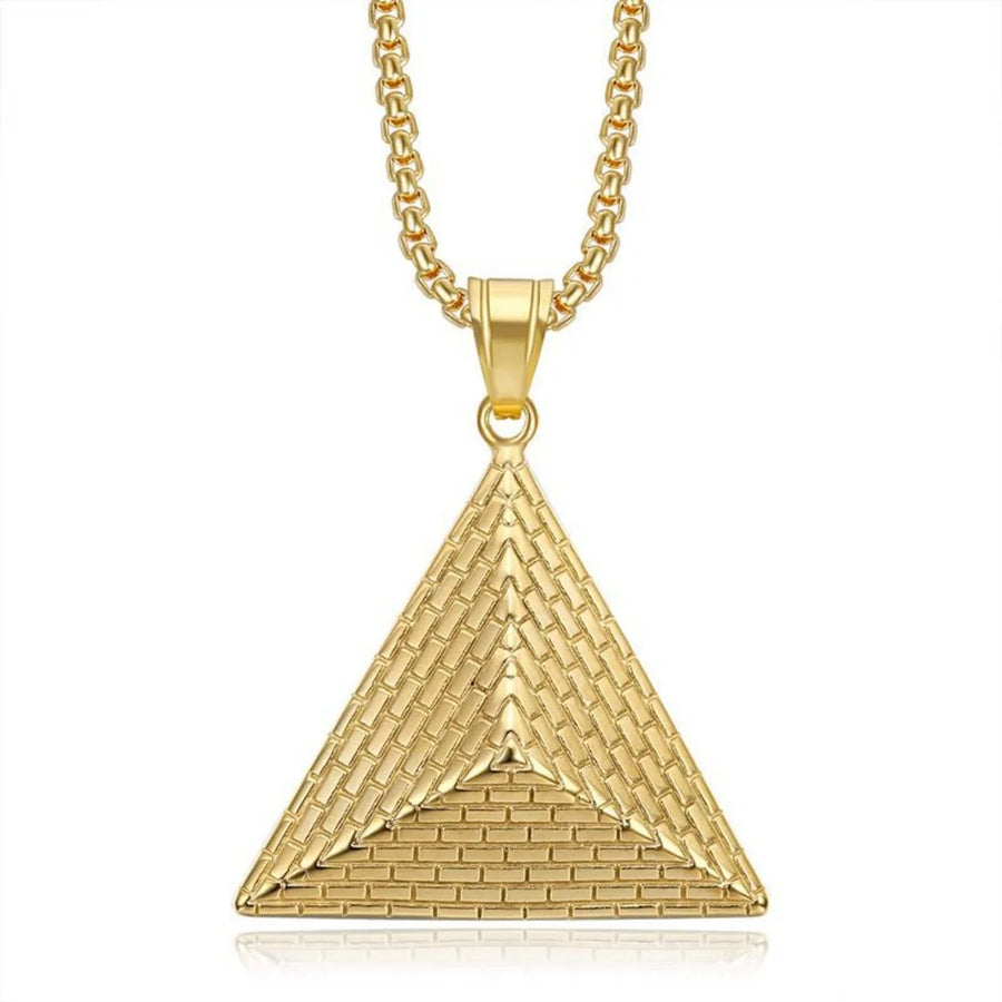 Iced Out Egyptian Ankh & Eagle Pendant – Stainless Steel Pharaoh Necklace for Men & Women