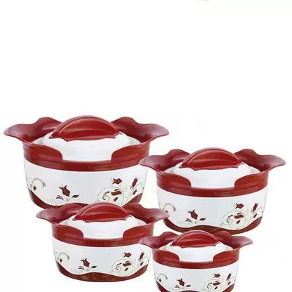 4 Pcs Colorful Insulated Stainless Steel Hot Pot Set Food Warmers Classic Round Lid Casserole Container Home Use Box Packing