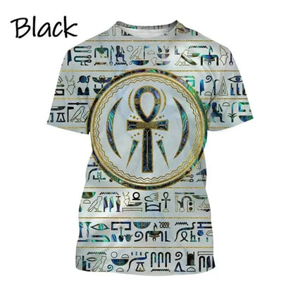 Horus Eye & Pharaoh 3D T-Shirt – Unisex Egyptian Streetwear Summer Tee