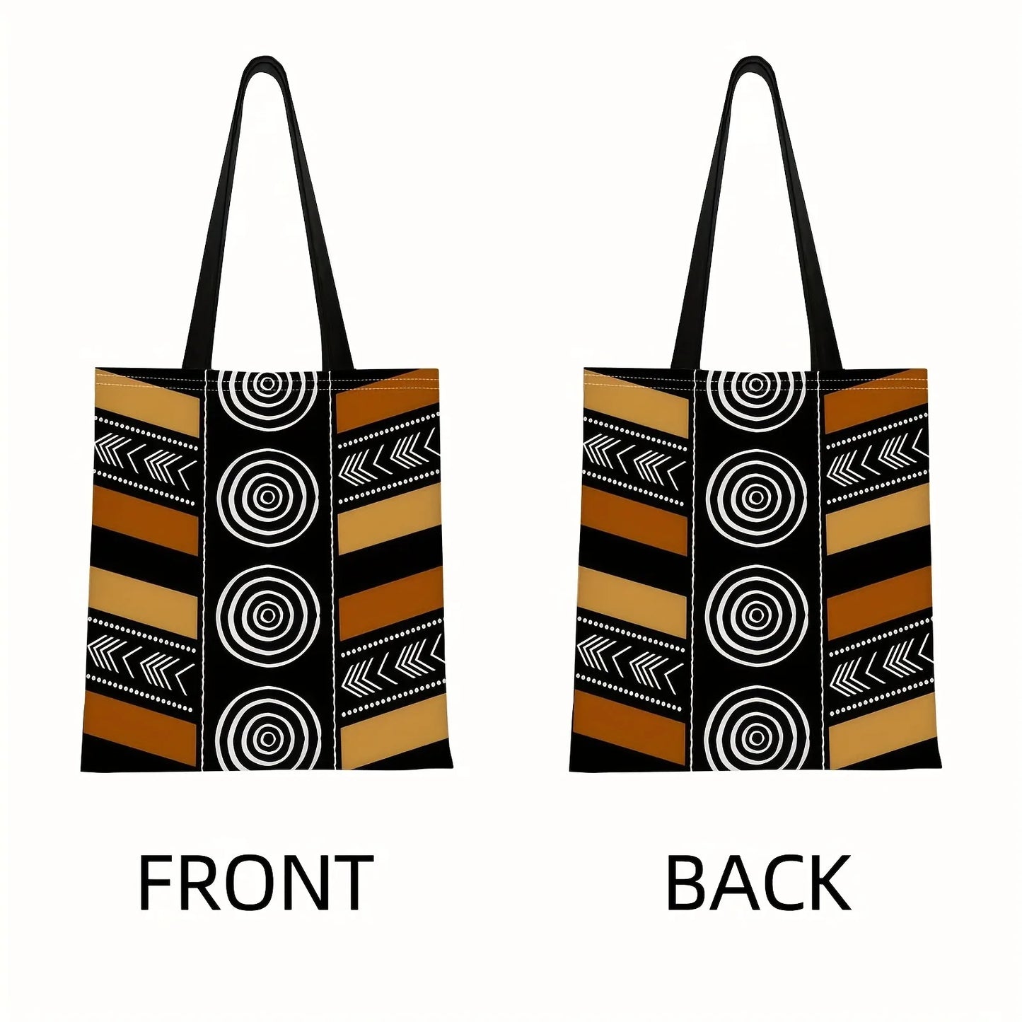 Red & Black Geometry – Traditional Pattern Large Capacity Tote