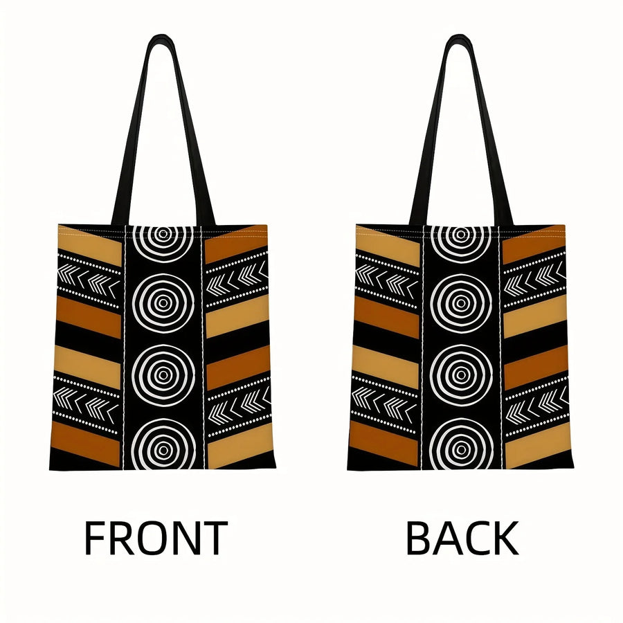 Red & Black Geometry – Traditional Pattern Large Capacity Tote