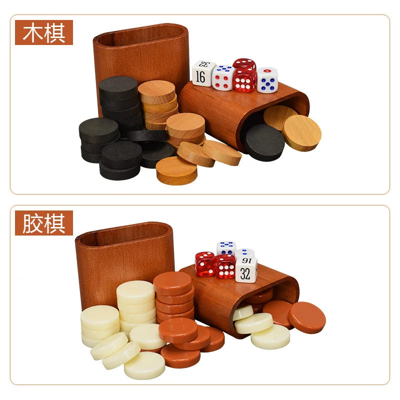 11/13/15/17/19 Inch Wooden Backgammon Set - Classic Board Game for Home & Party Entertainment