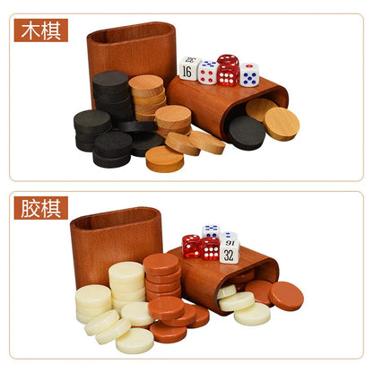 11/13/15/17/19 Inch Wooden Backgammon Set - Classic Board Game for Home & Party Entertainment