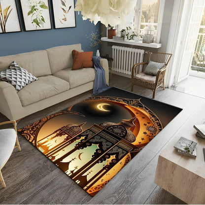 Muslim Prayer Rug – HD Printed Ramadan Worship Carpet | Non-Slip Washable Floor Mat for Living Room, Bedroom & Home Decor