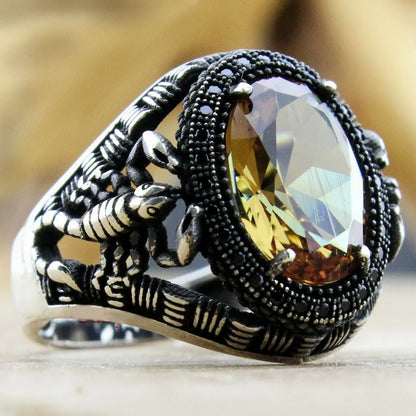 Turkish Men's Ring Vintage Black Zircon Fashion Punk Wind Islamic Religious Muslim Jewelry
