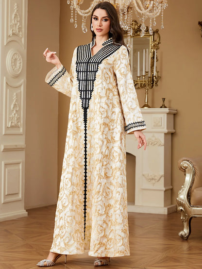 Eid Ramadan Embroidery Abaya Dubai Kaftan Muslim Dress for Women Islam Jalabiya Caftan Marocain Femme Robe Longue Vestidos Largo