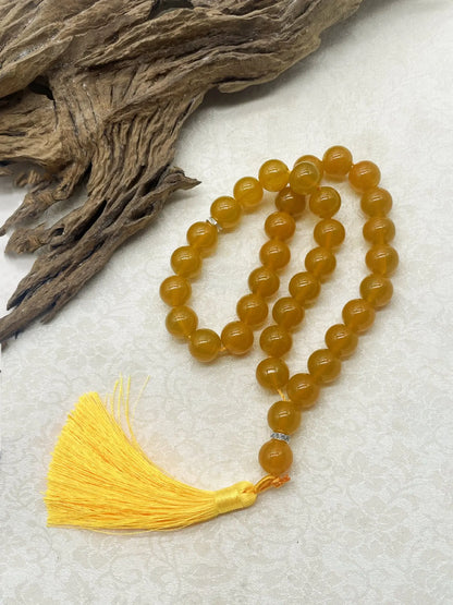 Elegant Glass Tasbih with Classic Tassel, Bohemian Islamic Prayer Beads Bracelet, Arabic Style Rosary for Daily Wear & Prayer