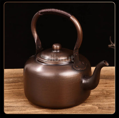 3L Pure Red Copper Boiling Kettle Handmade Vintage Copper Pot Home Teapot For Gas/Induction Cooker Tea Infuser Health Tea Kettle