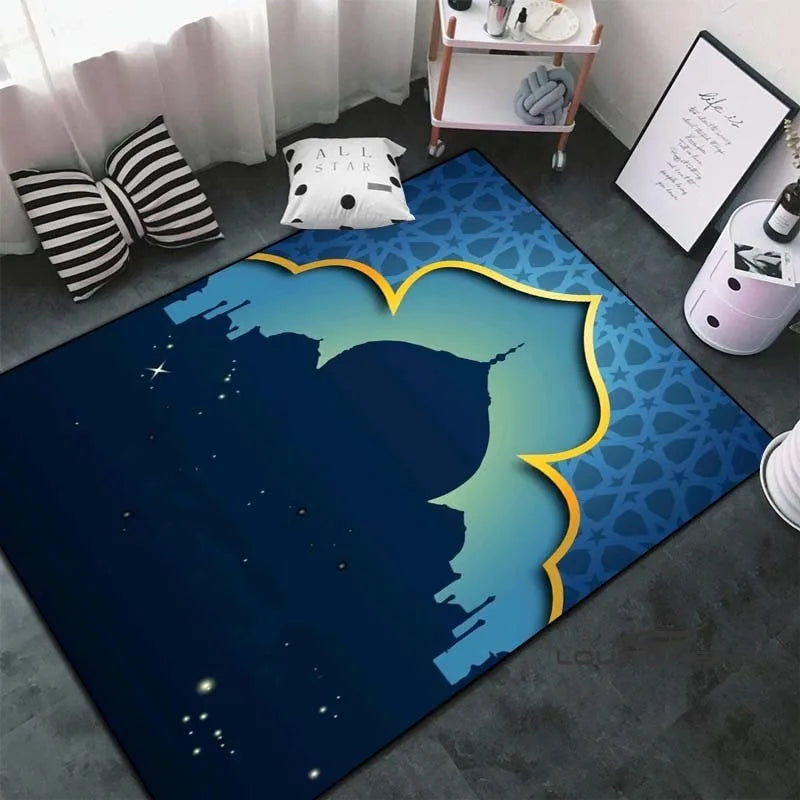 Soft Islamic Prayer Rug for Muslim Women, Elegant Carpet, Home Decoration Portable Prayer
